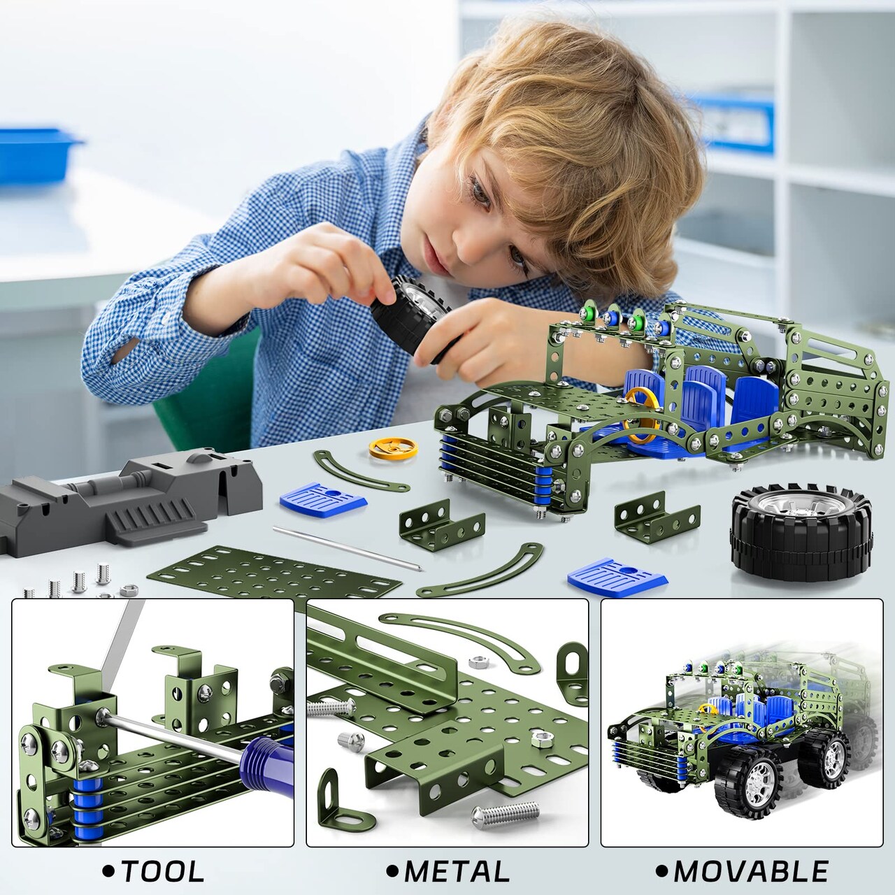 283 Pieces STEM Model Truck Building Set - Engineering Toys for Kids Ages 8-12, Model Car Kits Gift for Boys 8-16 Years Old